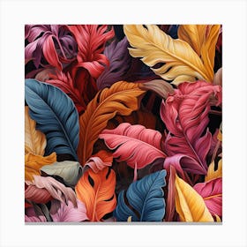 Seamless Tropical Leaves Pattern Canvas Print