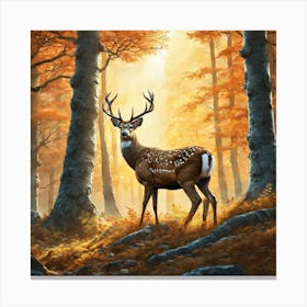 Deer In The Forest 153 Canvas Print