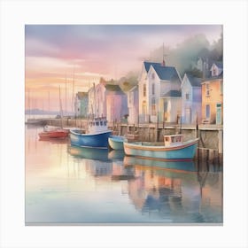 Boats At The Harbor Canvas Print