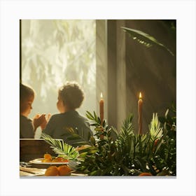 Christmas Table Setting Canvas Print