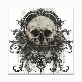 Skull And Roses Canvas Print