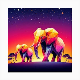 The Willow and Oak Wanderers Elephants Canvas Print