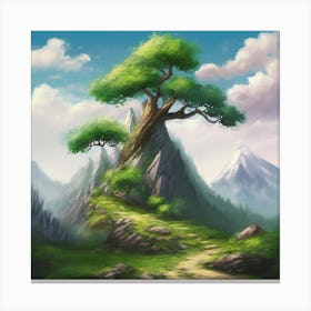 Lone Tree In The Forest Canvas Print