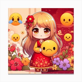 Chinese New Year Emoji Canvas Print
