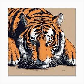 Tiger Doesn't Lose Sleep Art Print 2 Canvas Print