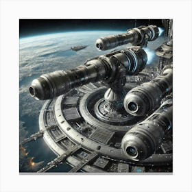 A Detailed View Of The High Altitude Defense Cannons Canvas Print