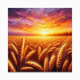 Sunset Wheat Field Canvas Print