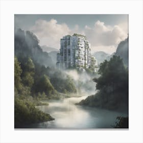 Futuristic Skyscraper Canvas Print