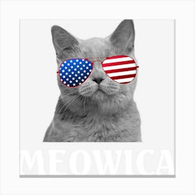 Hot Trend Cat 4th Of July Meowica Merica Men Usa Canvas Print