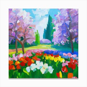 a flower garden in spring 14 Canvas Print