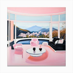 Pink Living Room 1 Canvas Print