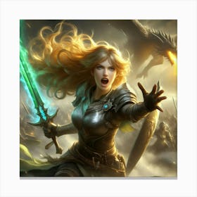 Girl With A Sword 2 Canvas Print