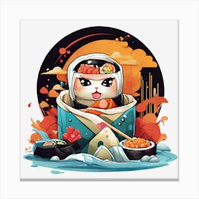 Sushi Cat Canvas Print