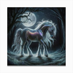 Horse In The Moonlight 28 Canvas Print