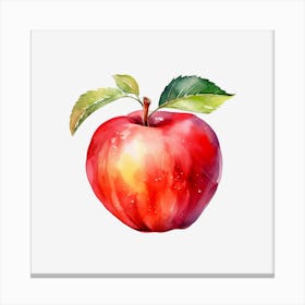 Red Apple Watercolor Painting 3 Canvas Print