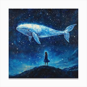 Whale In The Starry Night Sky 8 Canvas Print