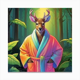 Deer In Bathrobe 4 Canvas Print