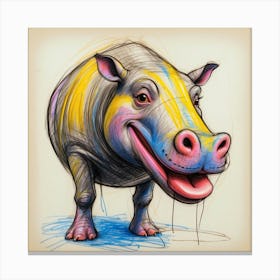 Hippo 37 Canvas Print