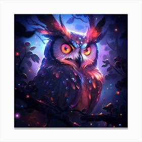 Owl In The Forest Canvas Print