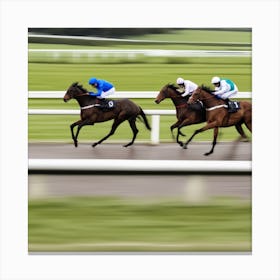 Jockeys Racing Horses 3 Canvas Print