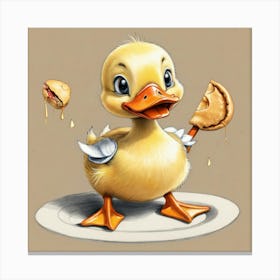 Duck With Pie Canvas Print