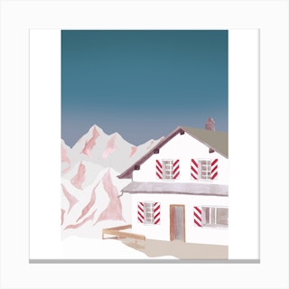 Mountain Love   Hut Canvas Print