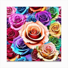 Colorful Roses Wallpaper Canvas Print