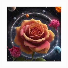 Roses In Space 5 Canvas Print