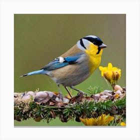 Bird Natural Wild Wildlife Tit Sparrows Sparrow Blue Red Yellow Orange Brown Wing Wings 2023 11 26t105157 Canvas Print