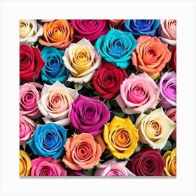 Colorful Roses Background 6 Canvas Print