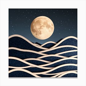 Full Moon Over The Ocean 2 Canvas Print