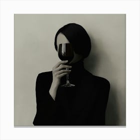 Woman Holding A Glass Of Wine Canvas Print