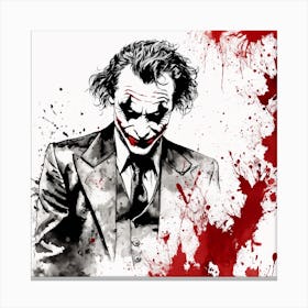 The Joker Portrait Ink Painting (22) Canvas Print