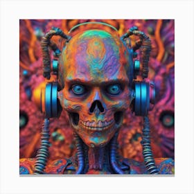 Psychedelic Biomechanical Freaky Wierdo From Another Dimension With A Colorful Background 6 Canvas Print