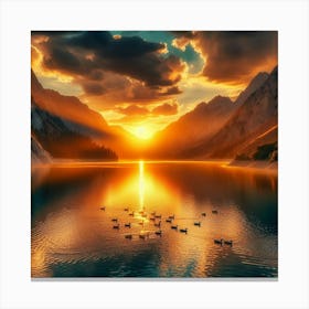 Sunset In The Mountains 1 Canvas Print