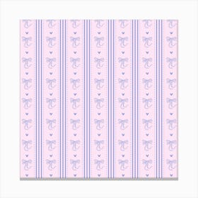 Striped Bow Wall Art | Girly Gallery Wall Art, Baby Blue 1 Stampe su tela