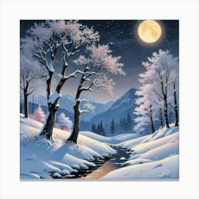 Snowy Winter Art Print (5) Canvas Print