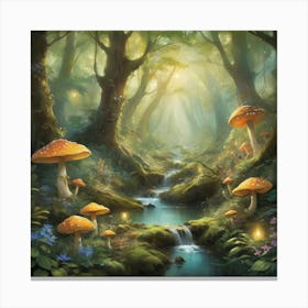 Fairytale Forest Paintings Art Print Canvas Print