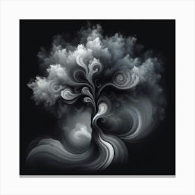 Abstract modernist Smoky tree 3 Canvas Print