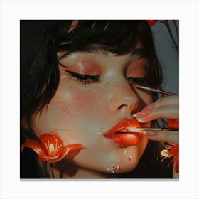 Asian Woman Make-Up 2 Canvas Print