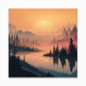 Sunset Landscape Canvas Print