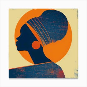 African Woman Silhouette 4 Canvas Print