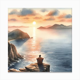 Meditating Man Dreamscape Canvas Print