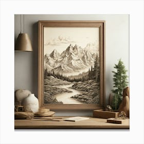 Mountain Landscape Print Canvas Print