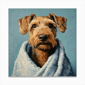 Terrier In Bath Towel 5 Canvas Print