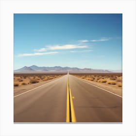 Open Highway Stretching Into The Distance Canvas Print