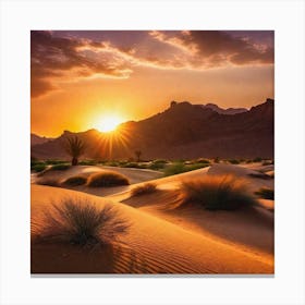 Sunset In The Desert 14 Canvas Print