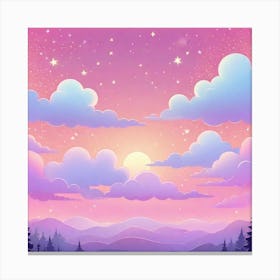Sky With Twinkling Stars In Pastel Colors Square Composition 218 Canvas Print