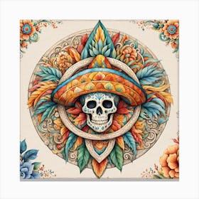 Mexican Skull 34 Canvas Print