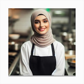 Portrait Of A Muslim Chef Canvas Print